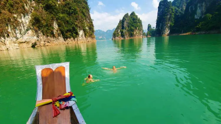 Swimming in Cheow Lan Lake